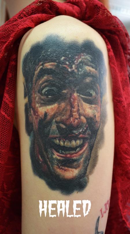Tattoos - Healed Ash Williams Evil Dead Portrait - 104350